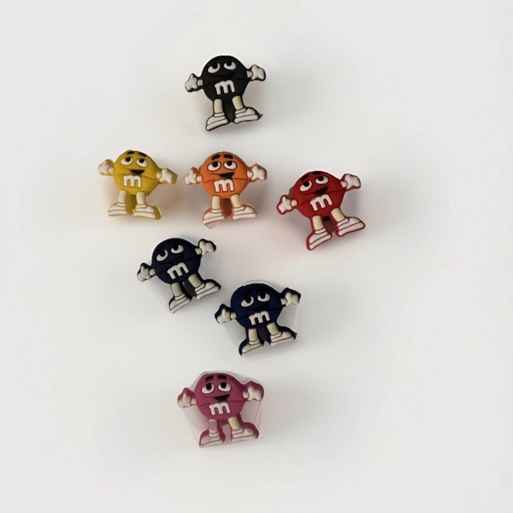 🌼 3 For $30 M&M'S Colorful Character Shoe Charms - Red, Orange, Yellow, Black, B